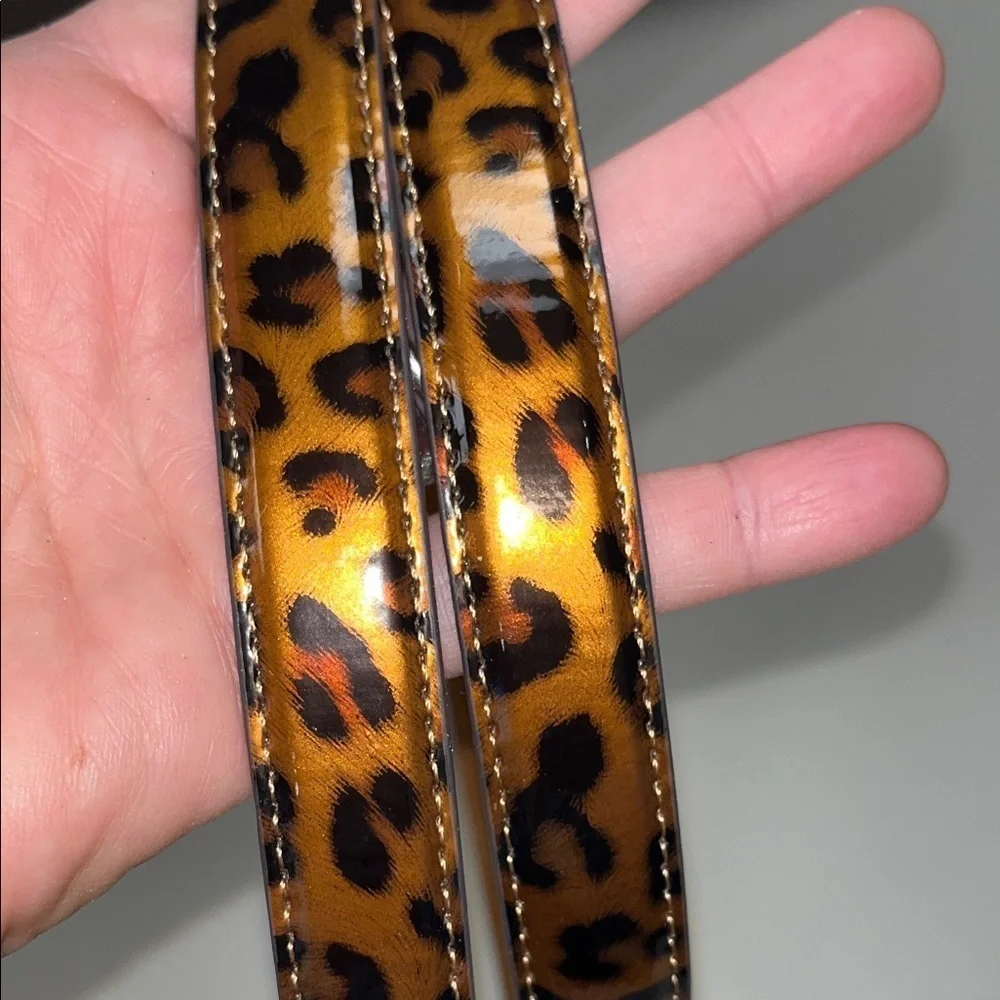 Chaps Tan foil back ground animal print Belt size XL